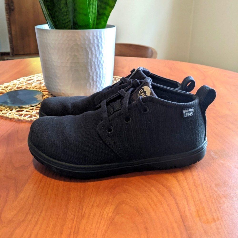 Lems Black Chukka Canvas Shoes W 7 - 7.5
